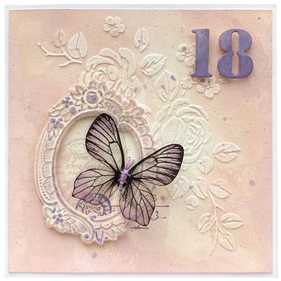 Obrázek Přání k 18. narozeninám S motýlkem