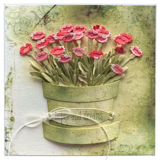 Obrázek Přání do obálky Květináč karafiátů
