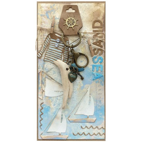 Obrázek Přání s dárkem Přívěšek na klíče Písek a moře