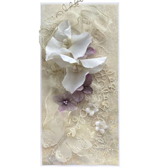 Obrázek Svatební přání - Květy s motýlem