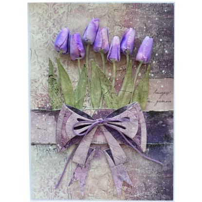 Obrázek Přáníčko do obálky - Fialové tulipány