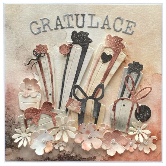 přání s dárečky a květinami