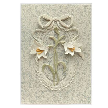 Přání s bílou květinou pohlednicového formátu