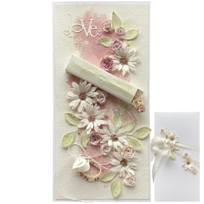 Obrázek Přání v krabičce s dárečkem Květinový náramek - starorůžový