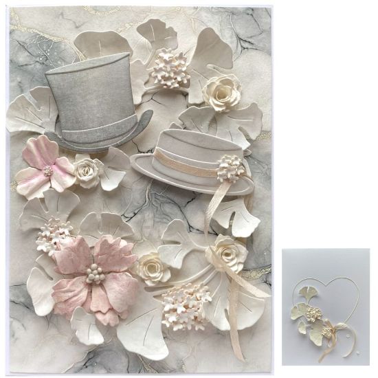 Elegantní přáníčko jako blahopřání k svatbě s krabičkou