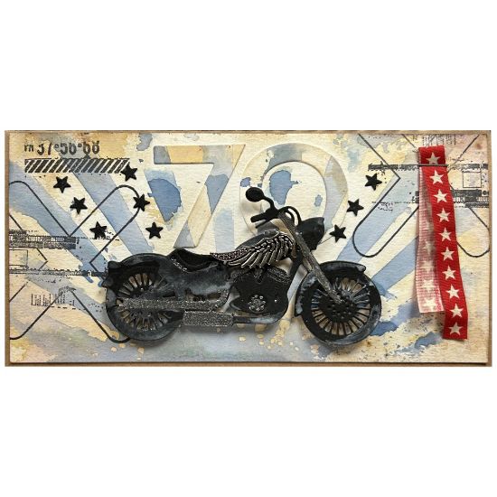 Obrázek Přáníčko k 70. narozeninám Motorkář