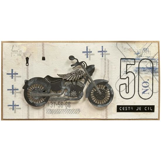 Obrázek Přáníčko k 50. narozeninám Motorkář